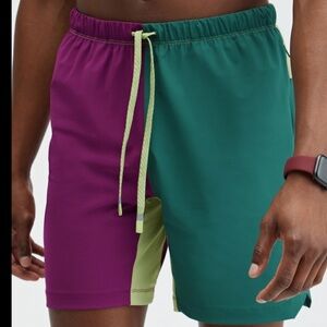 Fabletics The One Short 7 In Men XL Colorblock Athletic Stretch Unlined